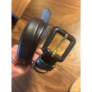 Talbots Black Leather Belt with Leather Coated Buckle - M